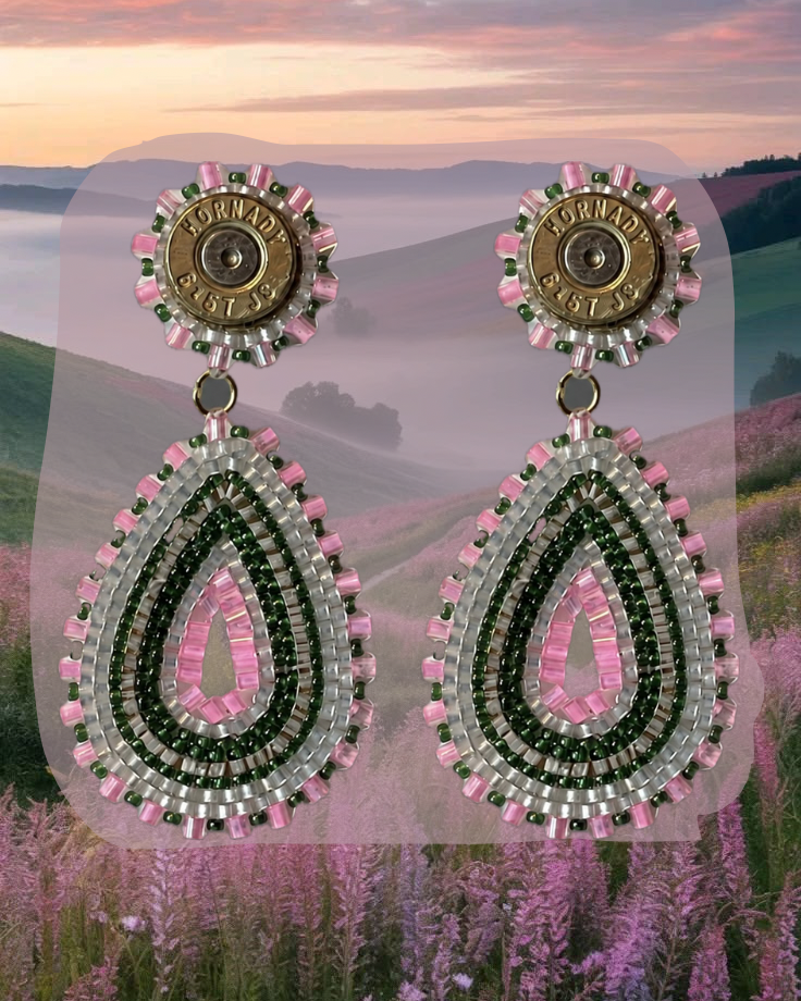 Earrings „Flora“ (rosé - grün)