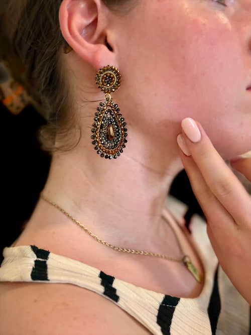 Ohrringe „Anastasia“ (braun - grau)