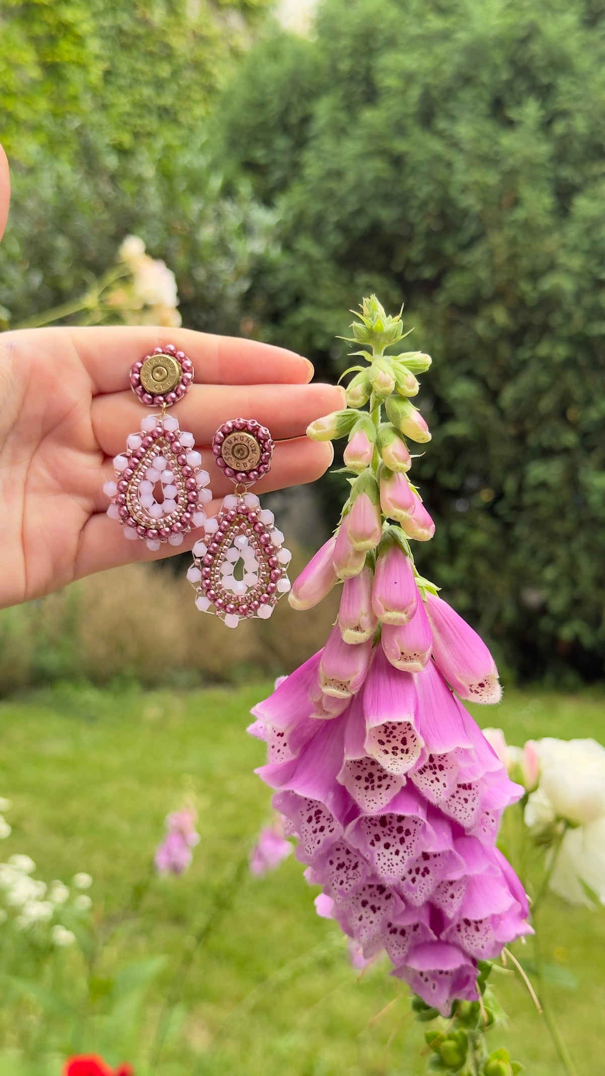 Ohrringe „Flora" (altrosa - flieder)
